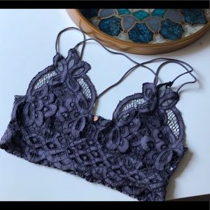 Free People Adella Bralette in charcoal XS